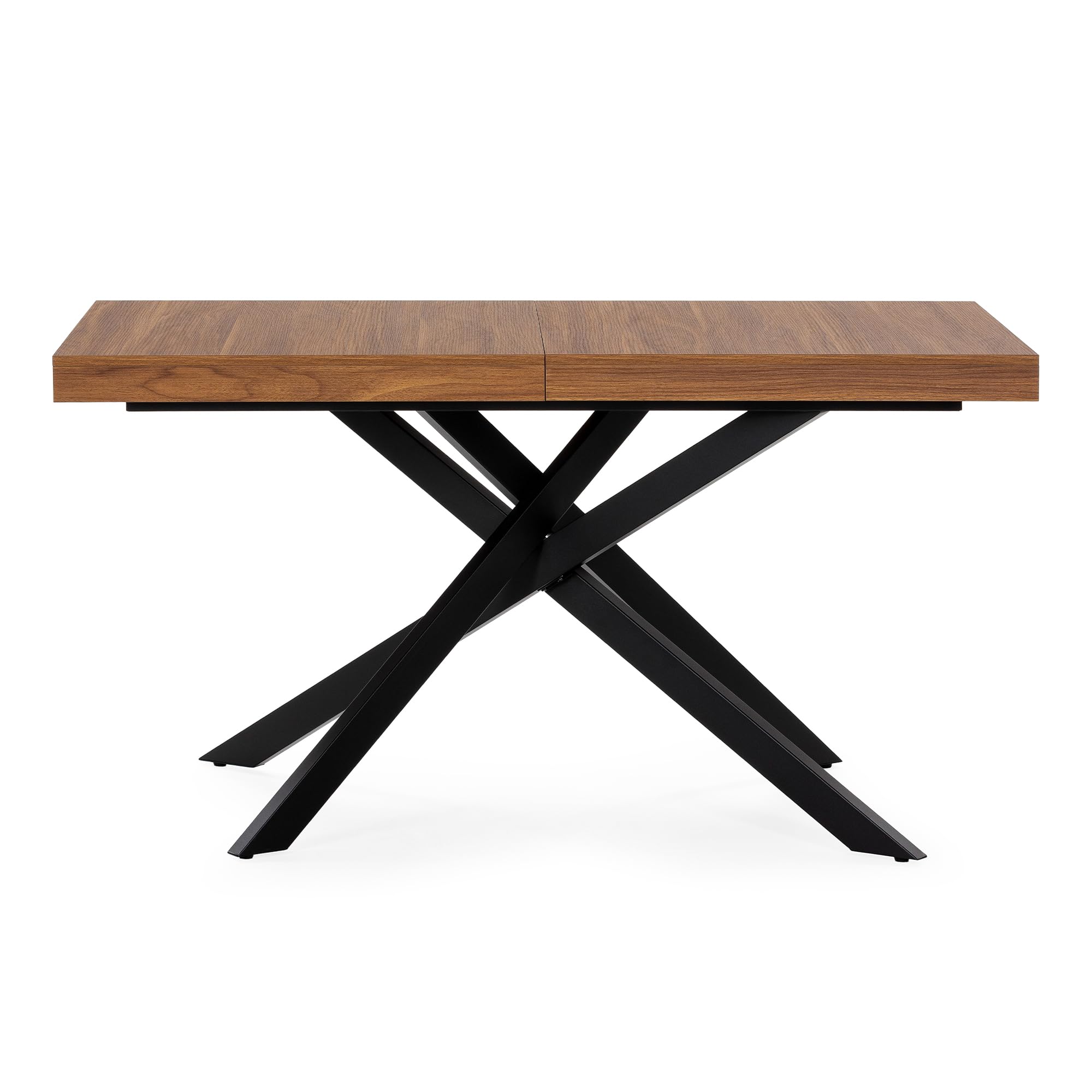 HOMN LIVING Tavolo da Pranzo allungabile Palermo Effetto Noce, 140-180 cm (Lunghezza) 80 cm (profondità) 75 cm (Altezza)