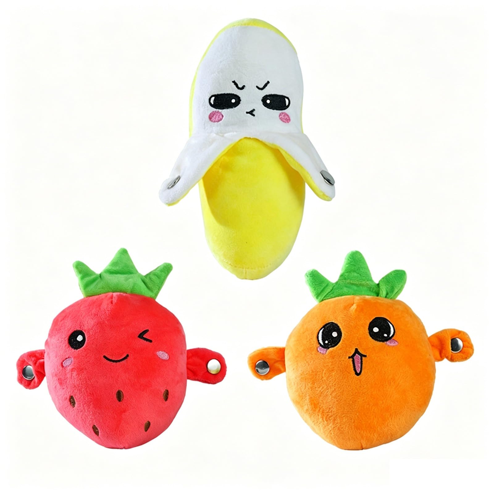 FYKTIK Interactive Music Plush Toy, Musical Stuffed Animal with Piano Sounds, Sensor Activated Plush Toy with Fruit and Metronome Music, Educational Musical Toy for Toddlers and Kids (3PCS)