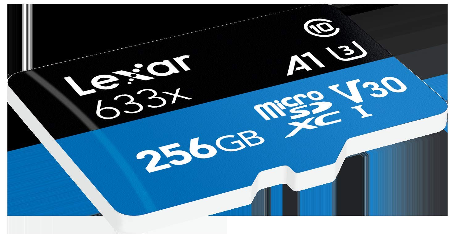 Lexar 256GB Micro SDXC 633x UHSI 95MB/s Memory Card with SD Adapter- LSDMI256BBEU633A