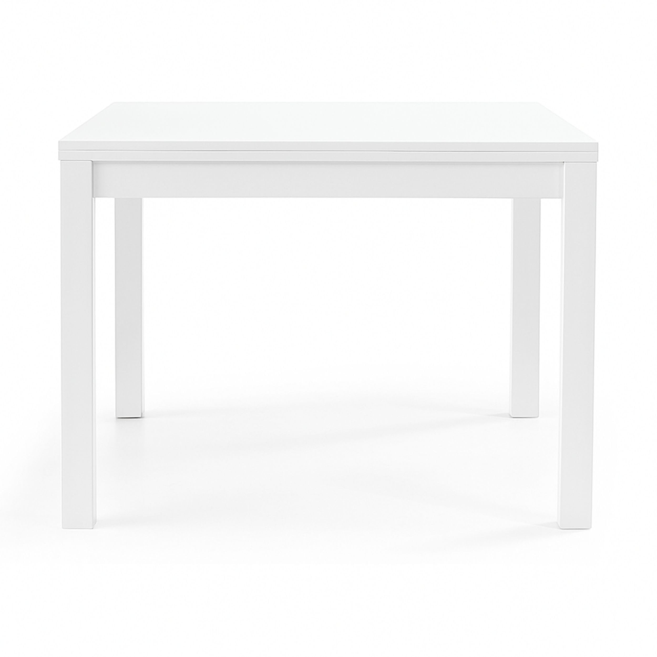 Mar.c.a. Design - Tavolo da Pranzo Quadrato 100x100x76 cm - Apertura a Libro Fino a 200 cm con Piano Piano in Legno Nobilitato - Bianco Frassinato - Made in Italy