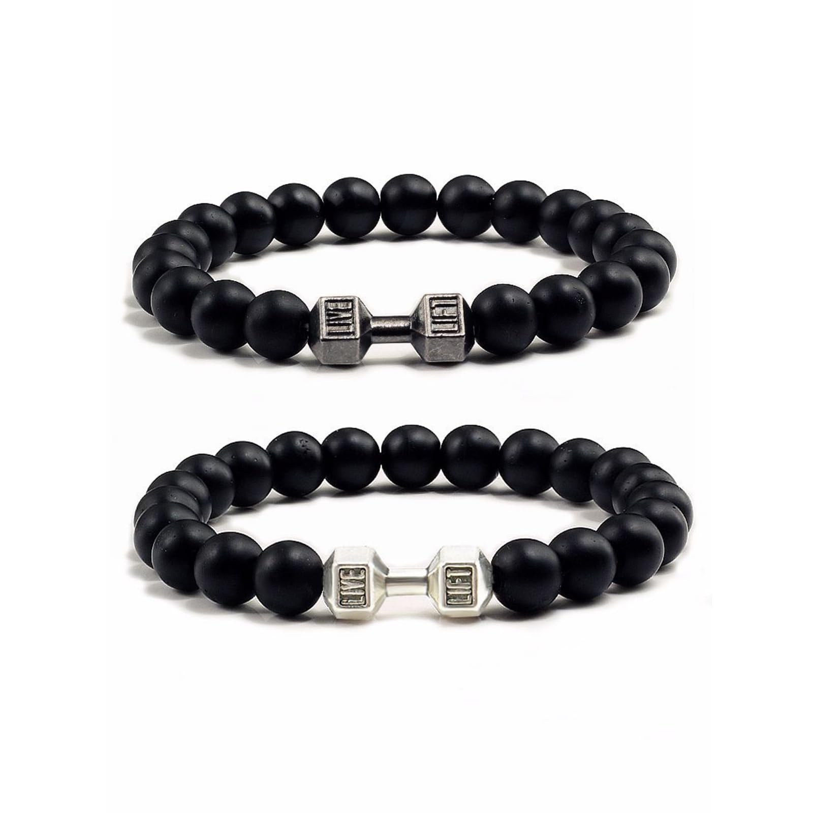 Gym Bracelet Dumbbell Bracelet for Men Women Lava Stone Adjustable Natural Stone Beads Bracelet Fitness Yoga Barbell Bracelet Jewelry Gifts for Men Women