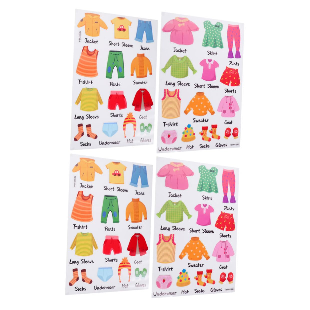 Abaodam 8sets Etichette Adesive Per Abbigliamento Set Decalcomanie Per Ordinare e Adatte Per e Adulti Facili Usare e Rimuovere Per Stoccaggio e Classificazione