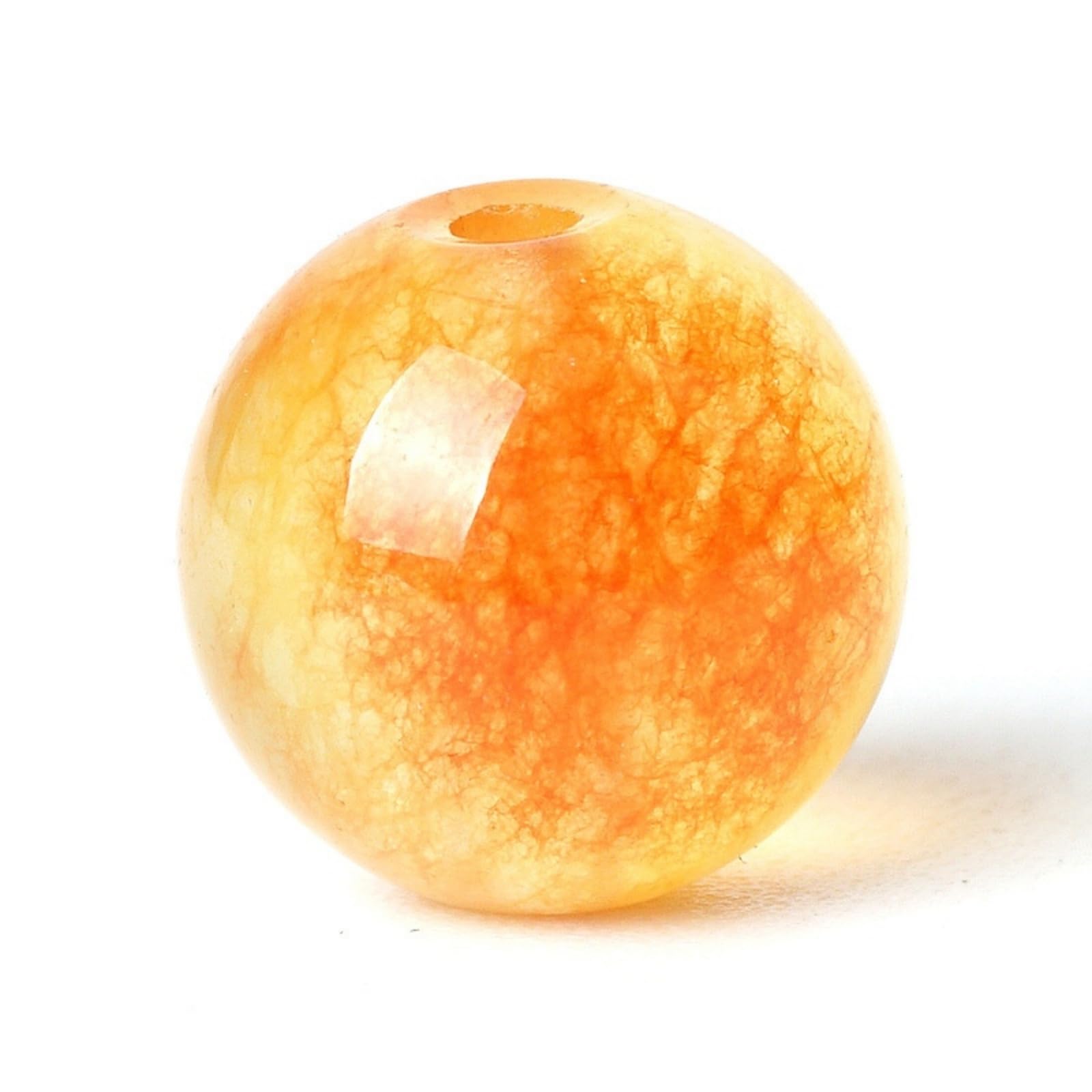100Pcs Natural Stone Beads 8mm Orange Jasper Round Loose Gemstone Energy Healing Beads Hole Size 1mm DIY Smooth Beads for Bracelet Necklace Earrings Jewelry Making — image 1