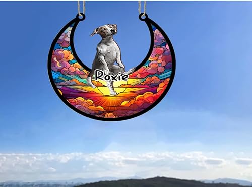 Vista 385 de LOVELYPOD Adorno de Navidad personalizado de perro pastor alemán, atrapasoles conmemorativo, adorno de Navidad de pastor alemán con nombre, pérdida