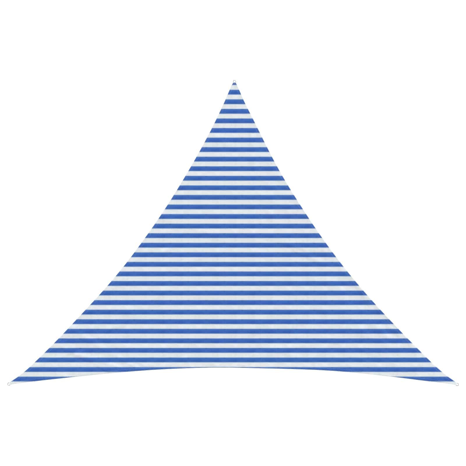 vidaXL Sunshade Sail 5 x 5 x 6 m HDPE Triangular Blue and White