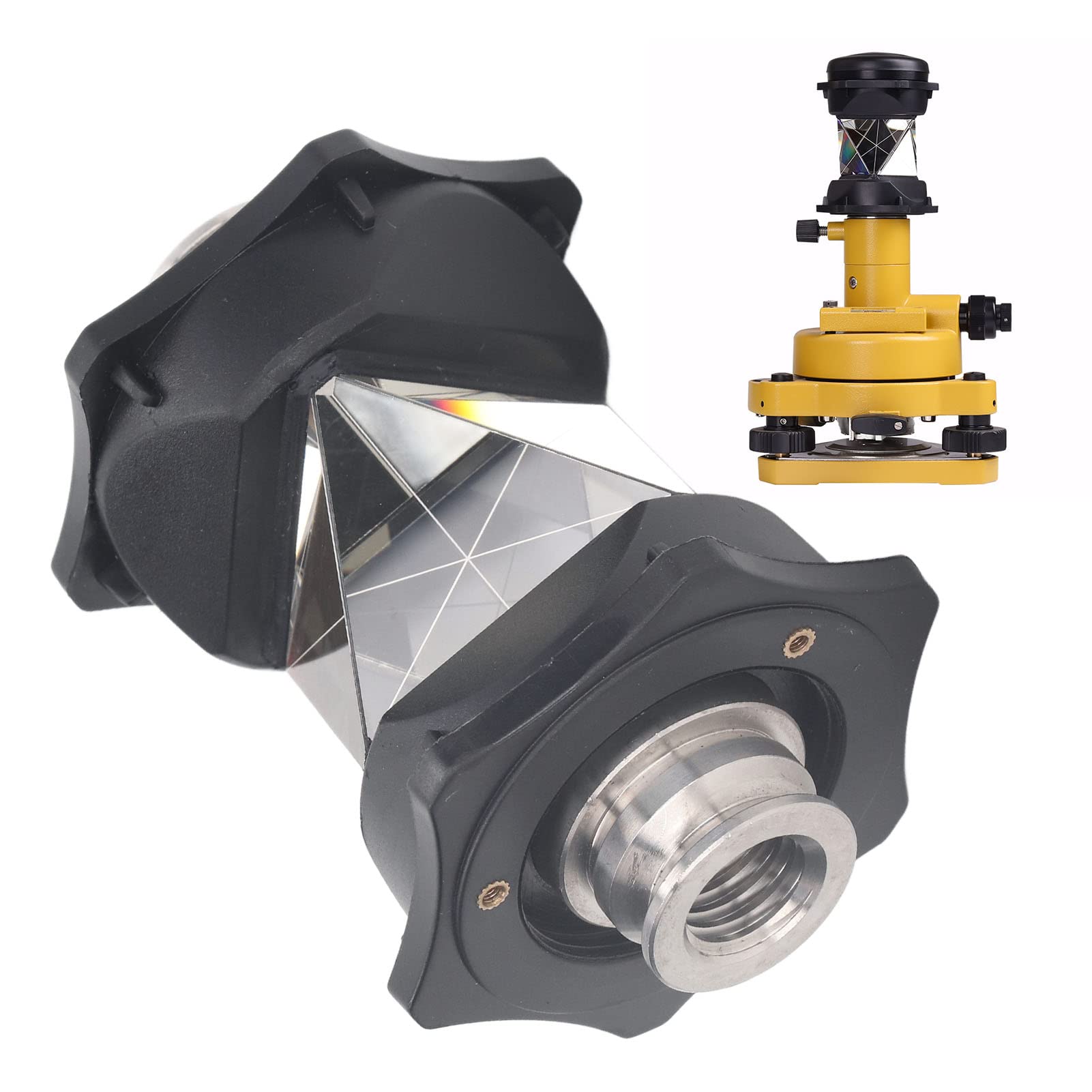 Prisma 360°, 23.1mm Constante 360 Grados Estación Total Prisma Reflecto para Trimbler, Seguimiento Automático Mini Prisma Reflector Kit de Sistema de Prisma para Topografía