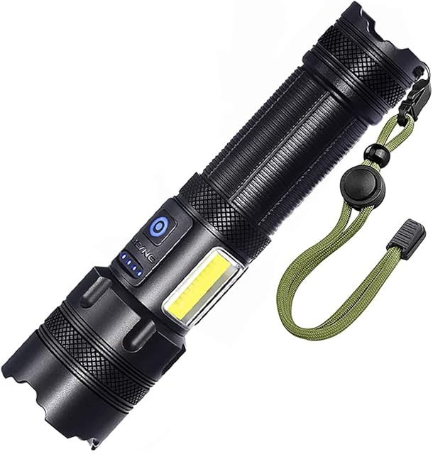 Latest XHP160 LEDTorch Led Super Bright 10000 high lumens Flashlight,USB Rechargeable Tactical Flashlight,7 Modes high Power Torch,Adjustable Focus for Camping,Hiking,Outdoor