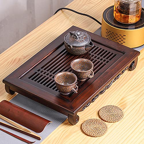 Gongfu Tea Set Tea Tray Natural Bamboo Rectangle Chinese Tasteful Tea Table Tray Wood Water Storage Saucer Plate
