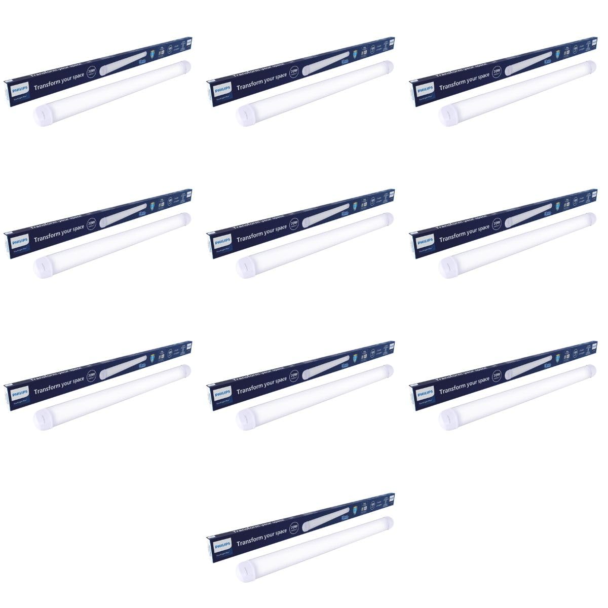 Philips StarBright Plus+ 70W Linear LED Batten | 7000 Lumens | 4 Feet (1200mm) Tube Light | 2X Wider Spread & Brighter Light | 4kV Surge Protection | Cool Day Light, Pack of 10-image-45