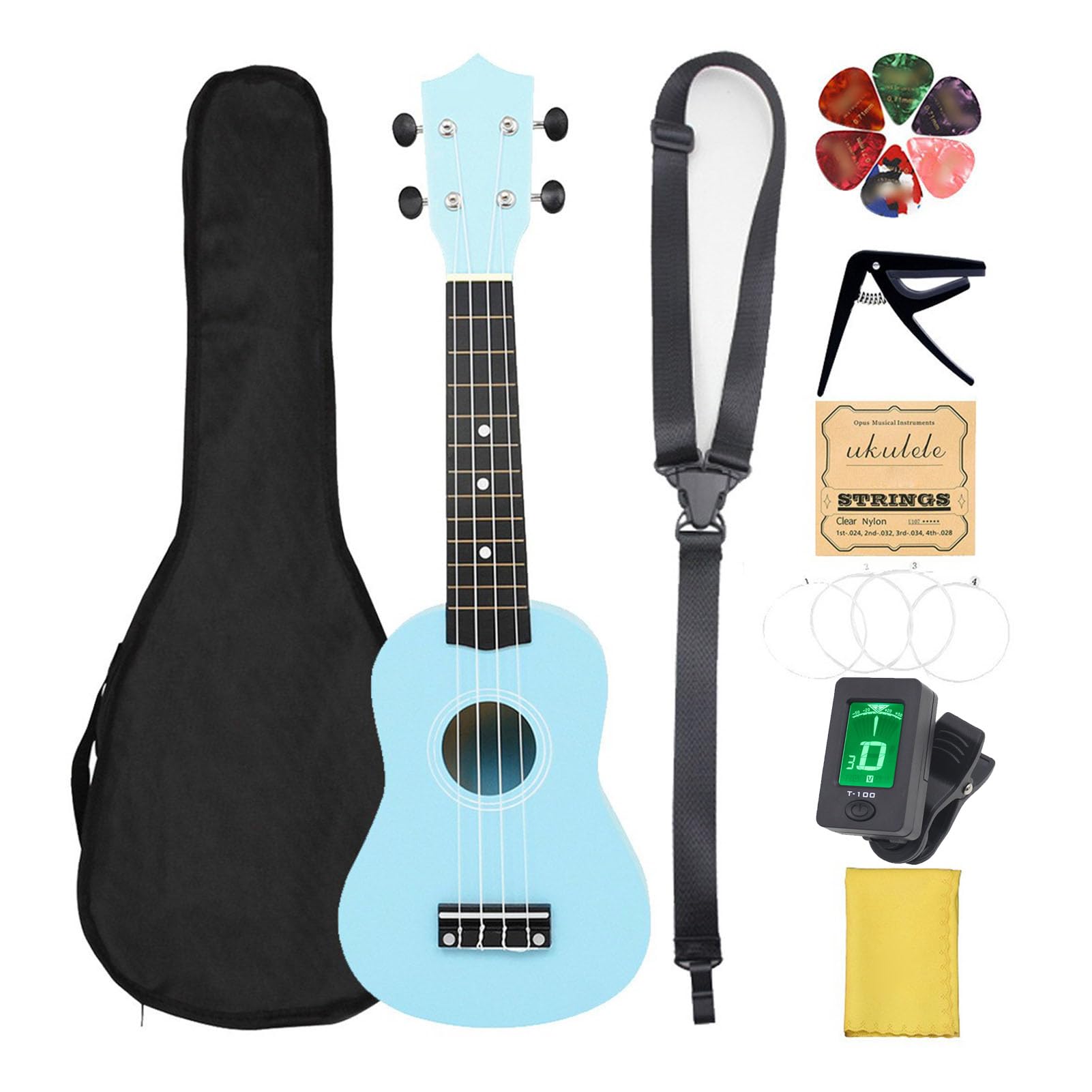 Duokon Kit per Principianti Ukulele da 21 Pollici, Ukulele in Tiglio con