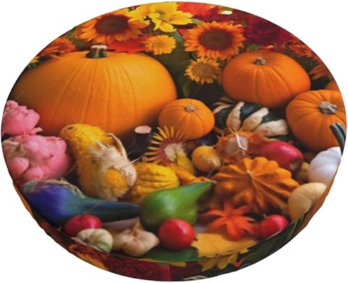 Miniatura 9 de Fundas redondas para taburetes de bar con flores de esperanza color morado lavanda y lavable, 12 pulgadas