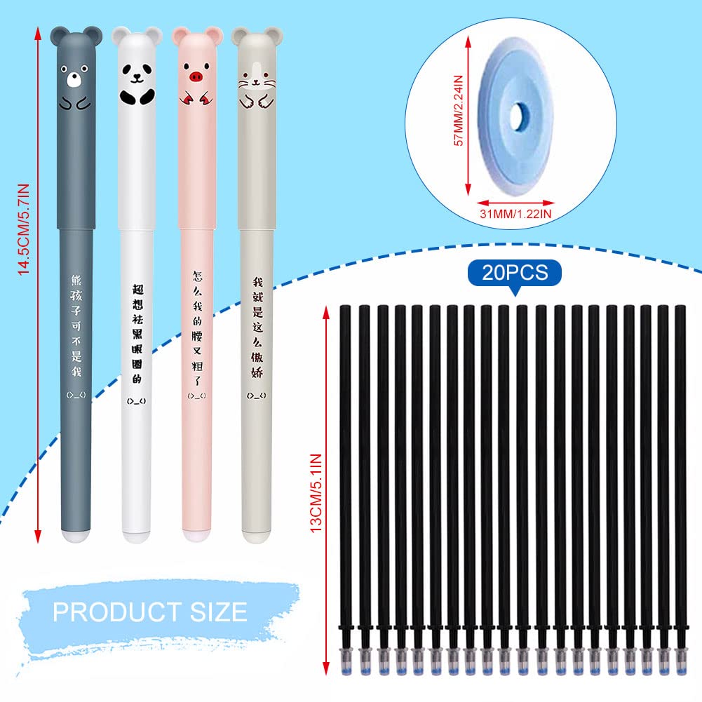 Yansanido Gelschreiber Set, 12 Stück – 0,38 Mm Feine Spitze, Bunte Farben, Mit Süßem Kaninchen-Ohr-Design