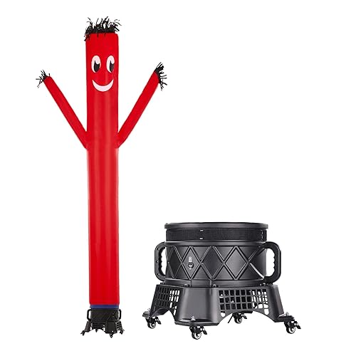 VEVOR Inflatable Tube Man Set, 20 ft Tall, Wacky Waving Inflatable Dancing Tube Guy with 1 HP Blower, PP Shell IPX3 Waterproof Blower Fan, for Outdoor Advertising Business Store Party - Red - 20FT