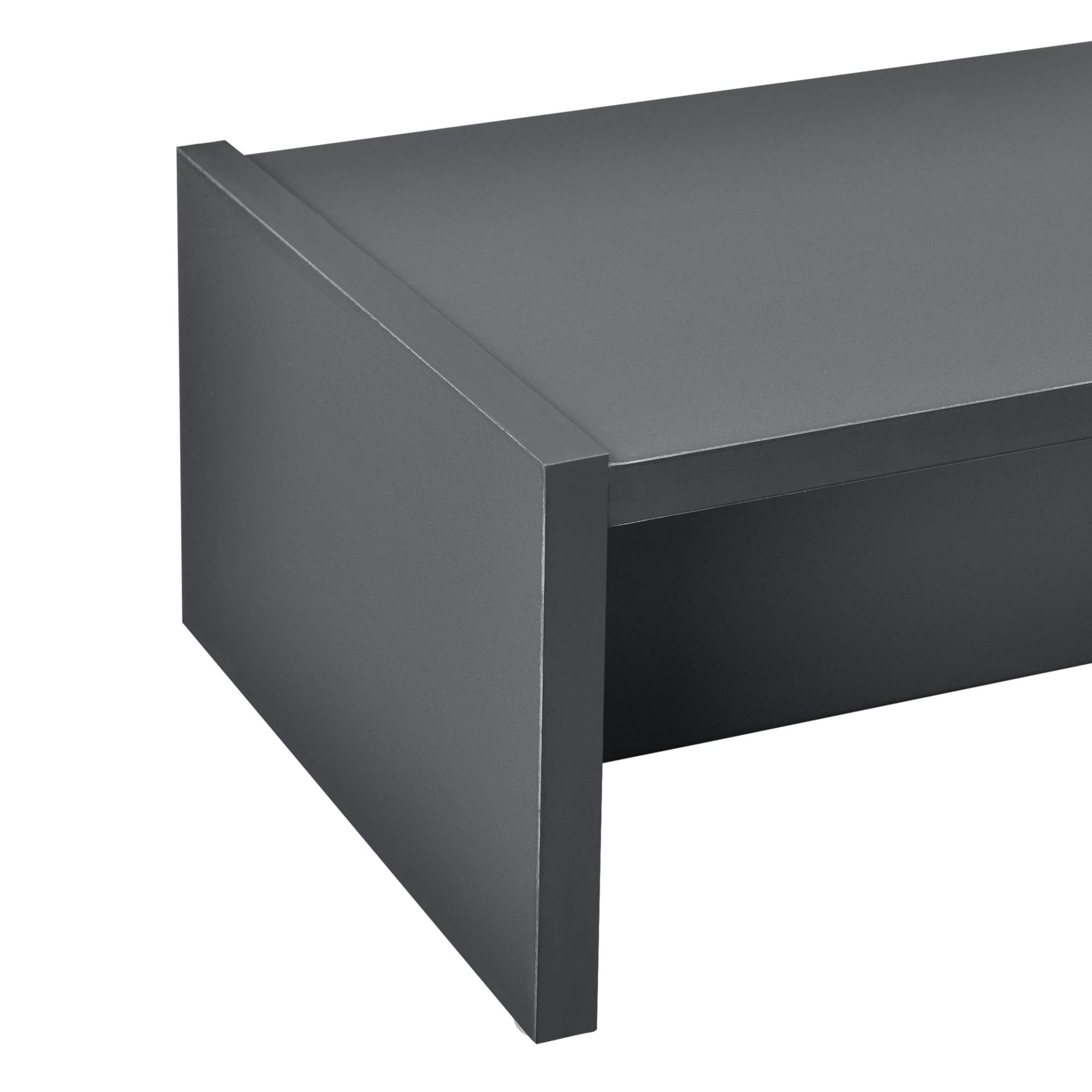 [en.casa] Supporto di Rialzo Monitor / TV / PC Portatile 100 x 27 x 15 cm Base per Schermi - Grigio Scuro