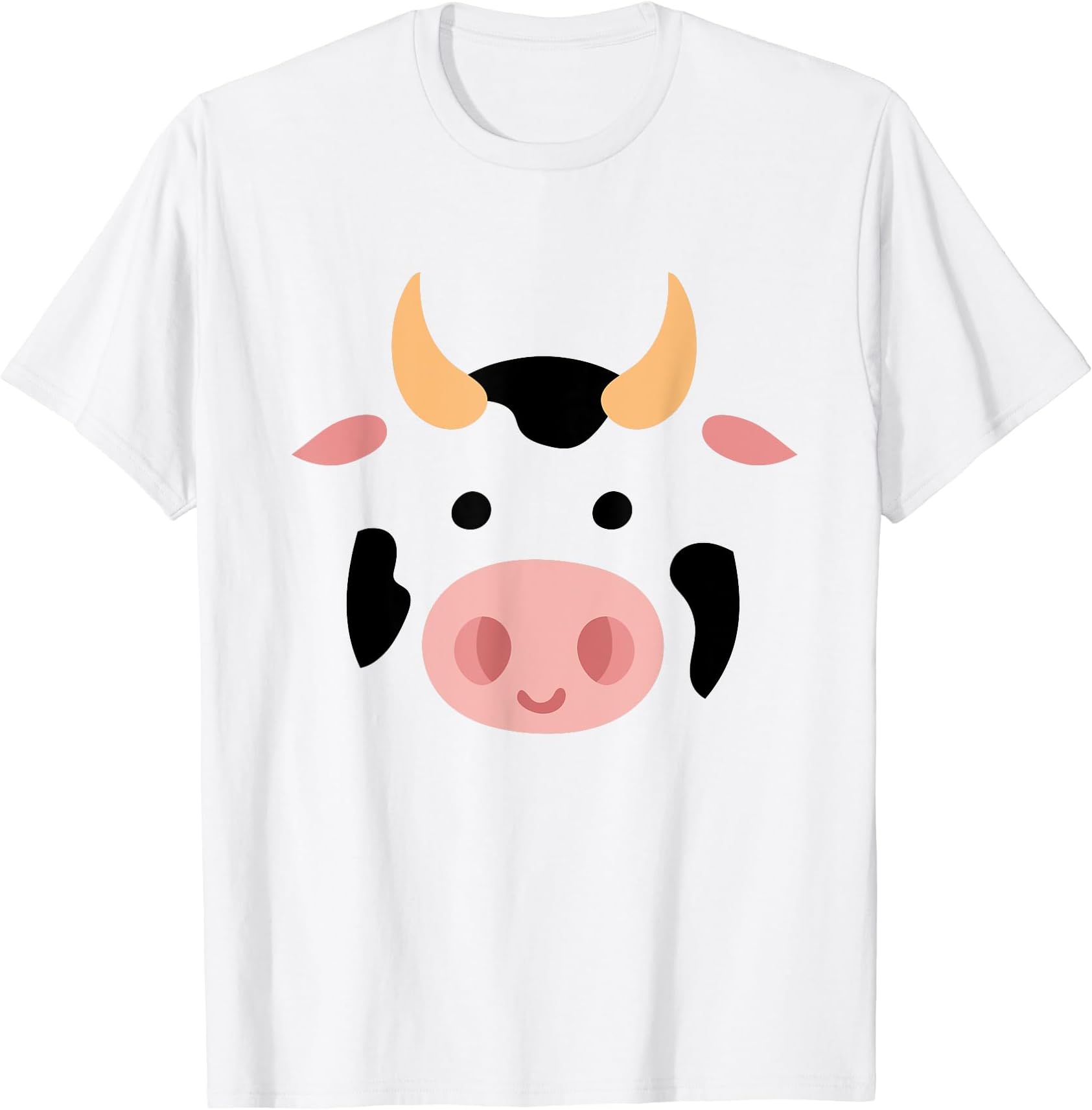 Big Cow Face Costume Funny Lazy Halloween Costume T-Shirt