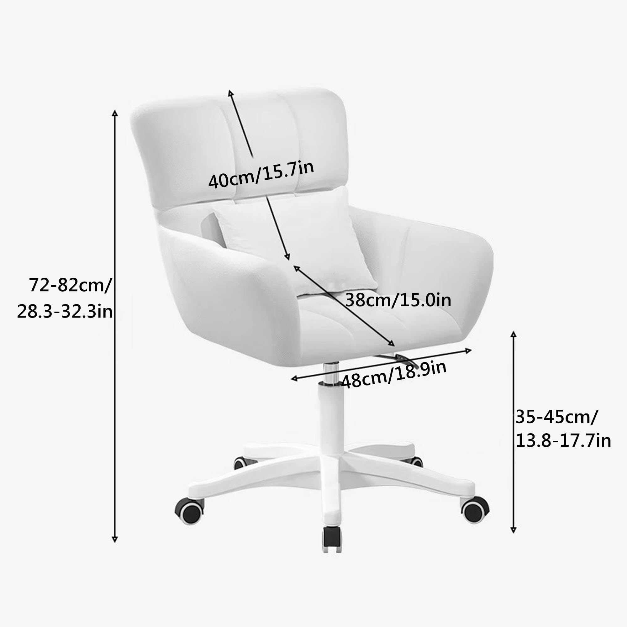 Sedia Da Ufficio VipDesk Piccola, Senza Braccioli, Girevole 360° Con Ruote, Imbottita In PU, Colore Arancione E Noce, Per Casa E Ufficio