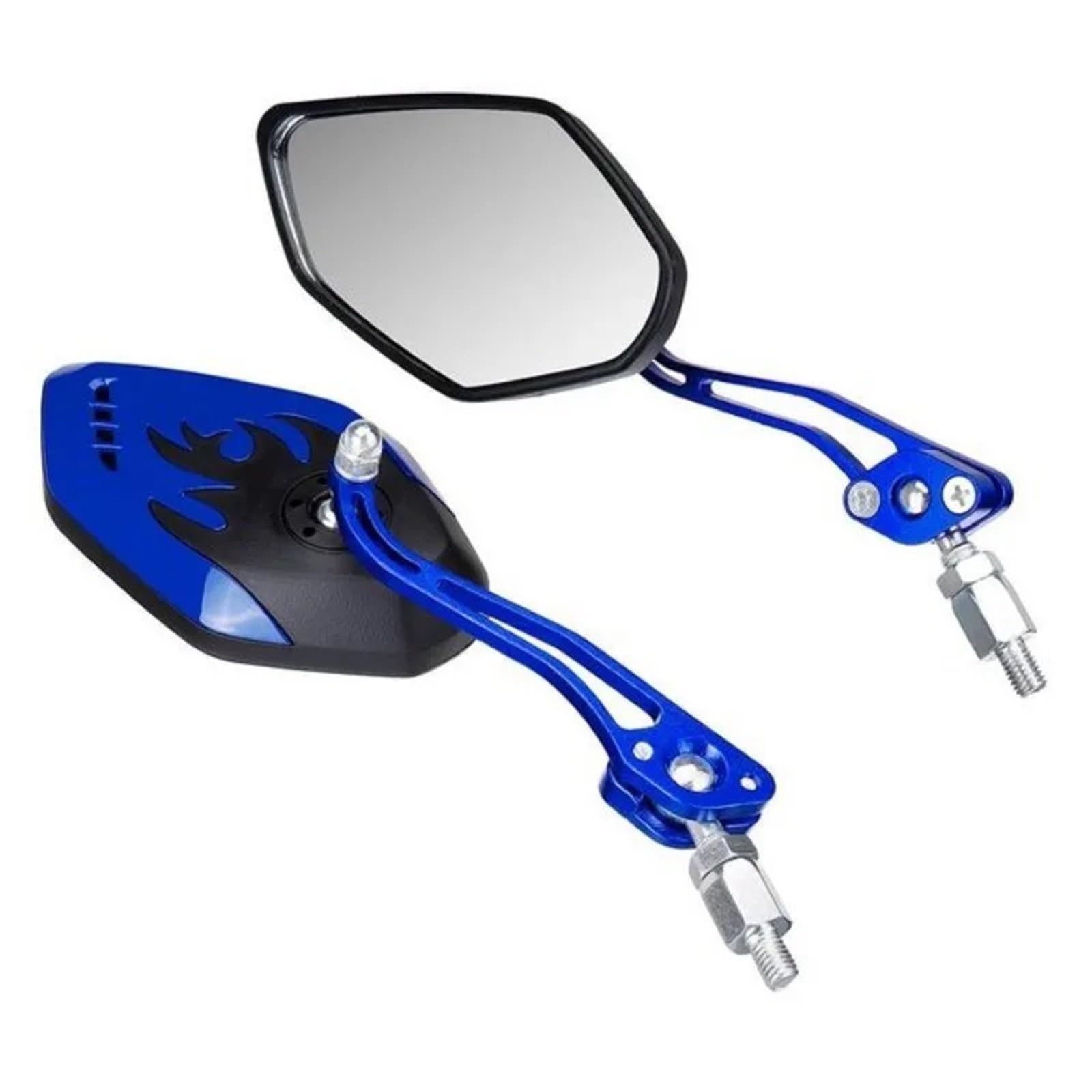 Lusterko boczne Lusterko boczne motocykla Lusterko wsteczne motocyklowe 8mm 10mm pasuje do Hondy pasuje do Suzuki pasuje do Yamaha Elektryczny pojazd skuter modyfikacja(Blue)
