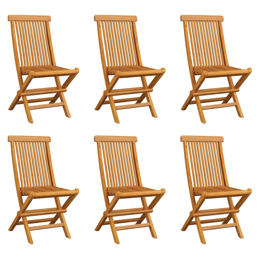 vidaXL Sedie da Giardino Pieghevoli 6 pz in Legno Massello di Teak