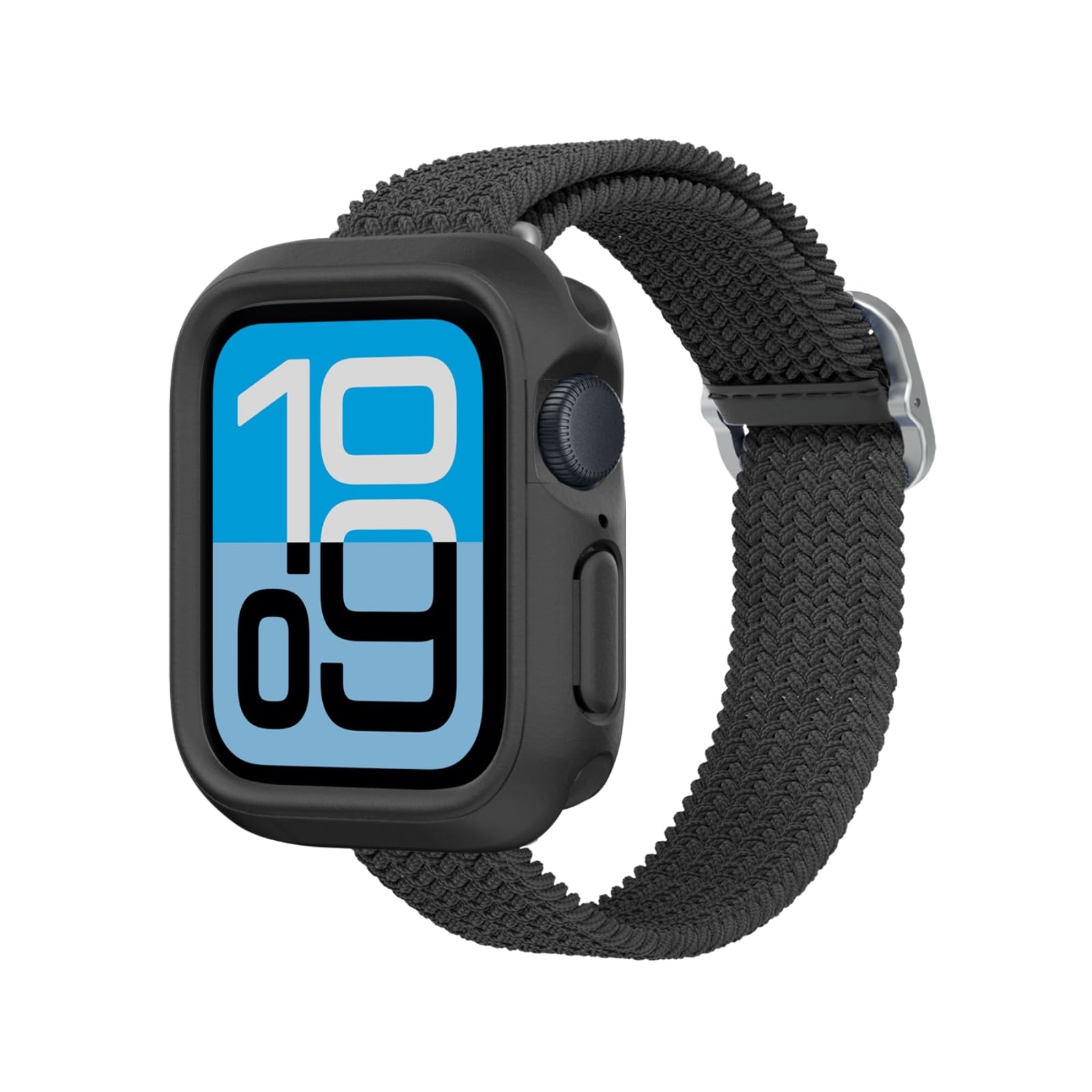 RHINOSHIELD Etui ochronne kompatybilne z Apple Watch SE i serii 6/5 / 4 [40 mm], wąska osłona ochronna, lekka, amortyzująca wstrząsy, antypoślizgowa, klasyczna czerń