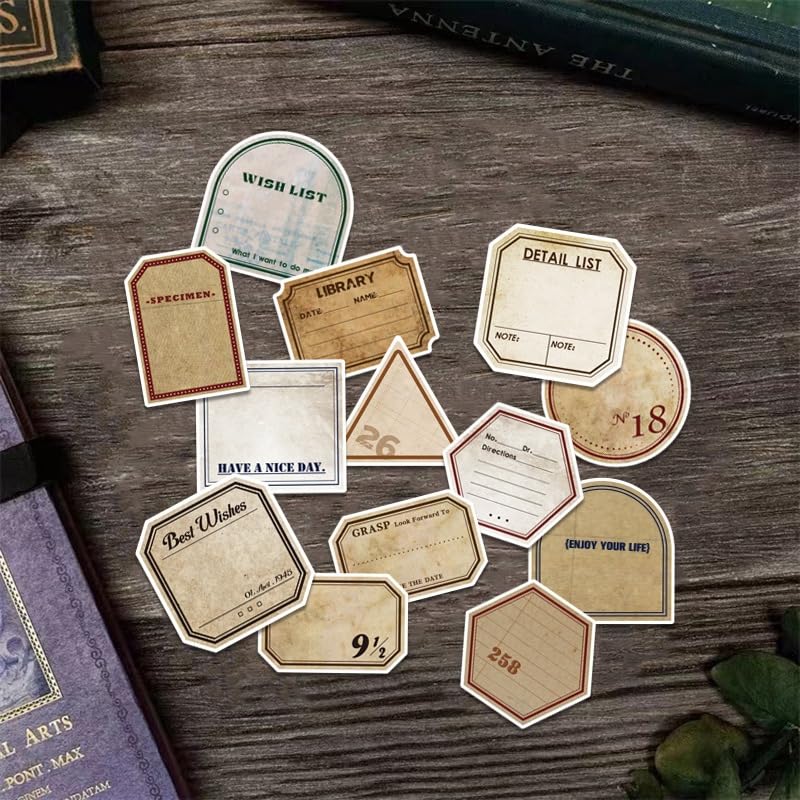 Amazon.co.jp: 付箋 メモ 古紙風 ヴィンテージ レトロ 手帳カスタム