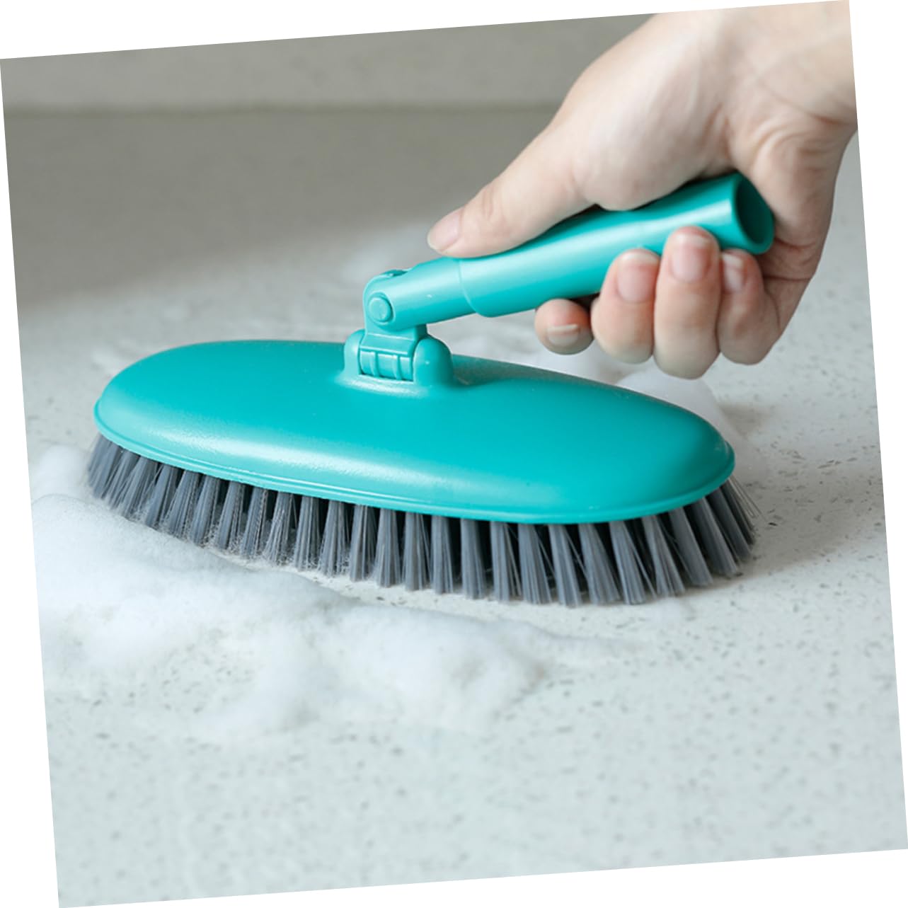 Cepillo de Fregar Color Verde Mango Largo y Cerdas Suaves Herramienta Extensible Fácil de Usar para Limpieza de Pisos y Azulejos
