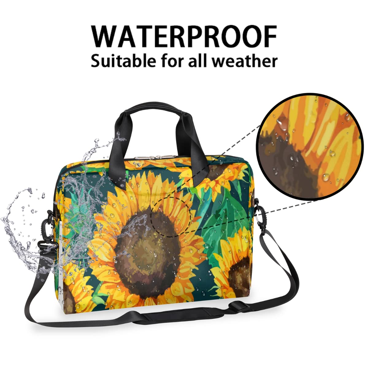 Custodia per laptop con fiori di girasole per borsa a tracolla da 13 a 16 pollici con fiori gialli borsa a tracolla per laptop valigetta borsa da trasporto
