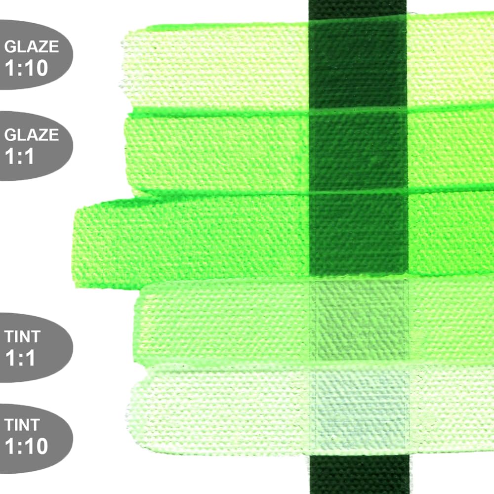 Fluid Acrylics by GOLDEN, flacon de peinture acrylique professionnelle, vert fluo, 473 ml, transparent