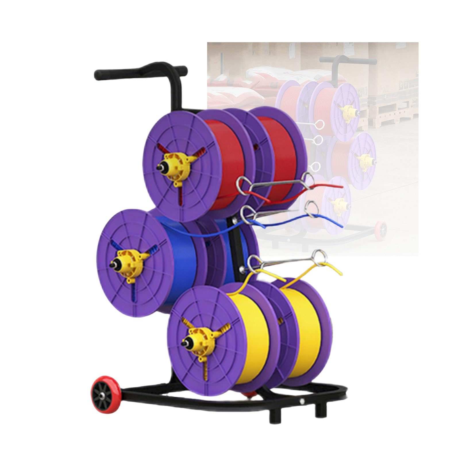 WDSOPK Wire Spool Rack,Heavy-Duty Bulk Wire Holder for Electrical,Multi-Spool Wire Rack Dispenser,for Industrial Workplace (6 Rods Wire)