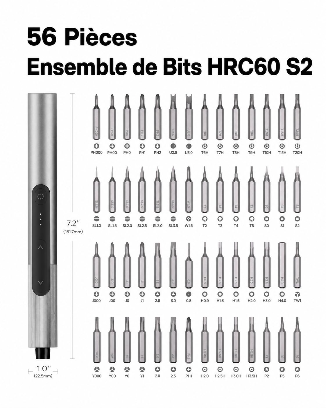 HOTO SNAPBLOQ S-A01 Tournevis Électrique Magnétique Précis 3 couples | Outil pour réparer téléphone, ordinateur portable, lunettes et montres