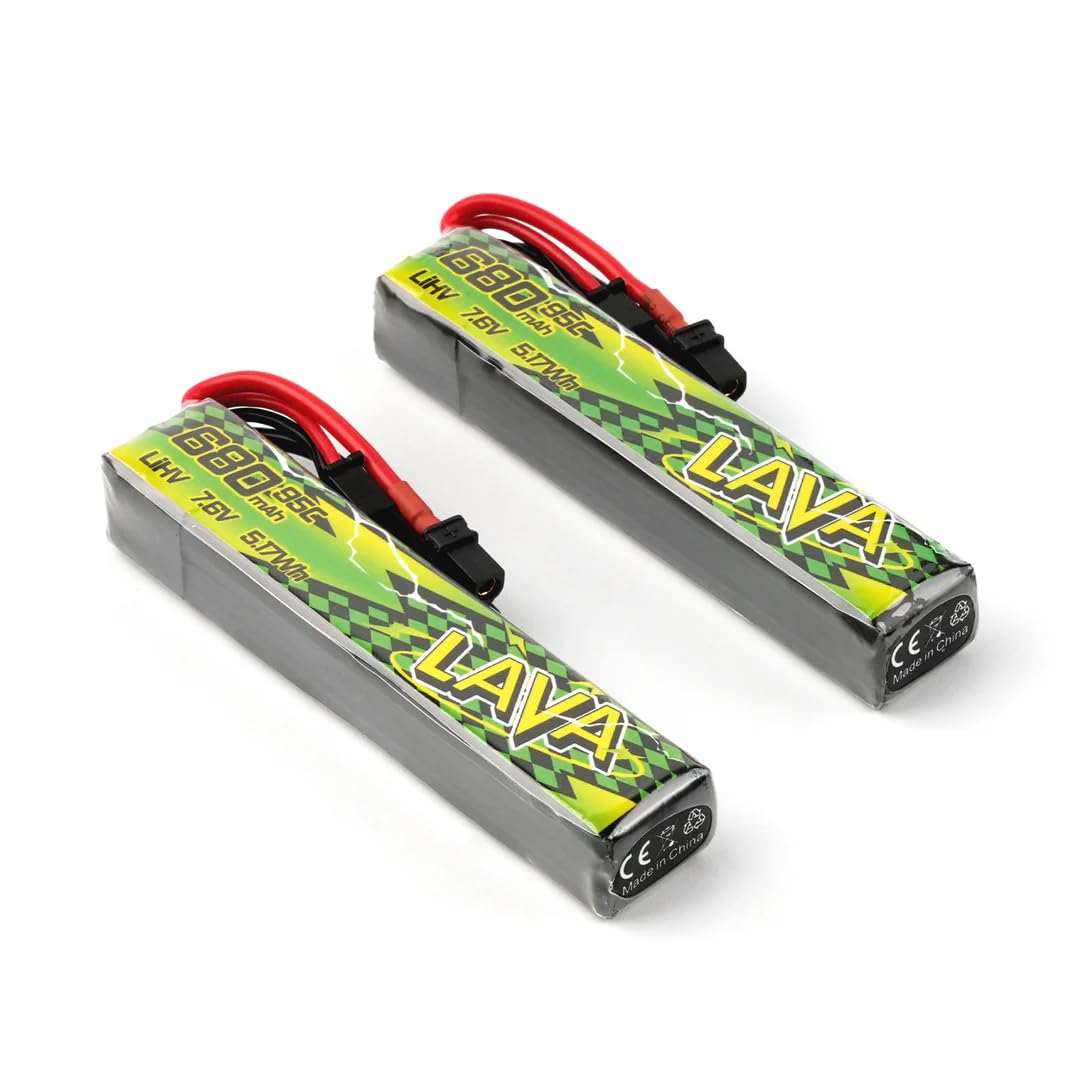 BETAFPV Lava II 2S 680mAh 7.6V 95C LiHV Lipo Battery with XT30 Connector for Brushless Whoop Drone