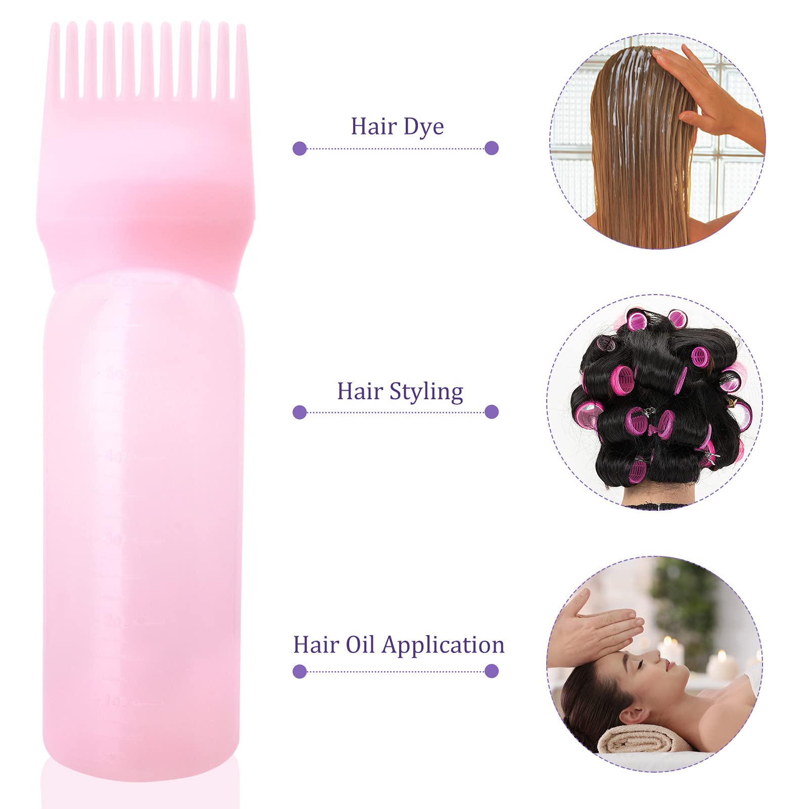 Wurzelkamm-Applikatorflasche Zum Haarefärben – Mit Pinsel Und Skala, 170 Ml, Für Salon & Heimgebrauch