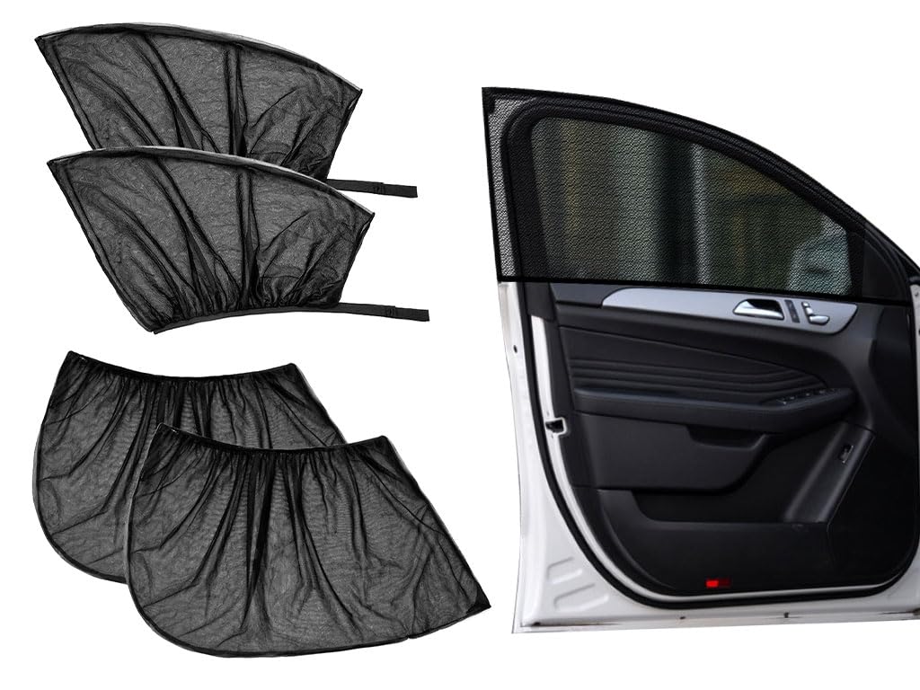 Kellegour 4 Piezas Parasoles Ventana de Coche,Parasol de Coche,Parasol Coche Infantil Lateral,Cortina Mosquitera para Coche,Auto Lado Vaso Sombra Cortinas,para contra Rayos UV Privacidad Protección