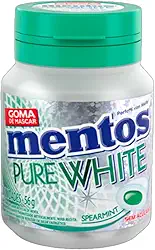 Gomas de Mascar, Mentos, Pure White Spearmint, Sem Açúcar, Sabor de Hortelã - 56g | 28 Unidades