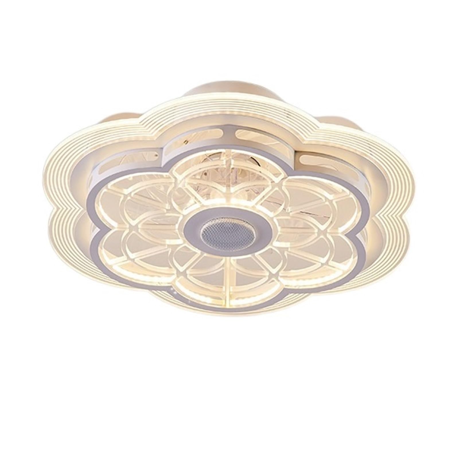 ERETYRET Nordic Simple Bedroom Ceiling Fan Lamp Invisible Restaurant Living Room Children's Intelligent Home Decor Quiet Cooling(2031)