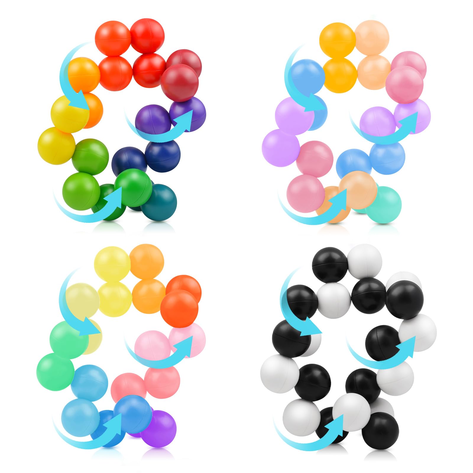 4PCS Autism Sensory Toys for Autistic Children,Quiet Fidget Toys for Adults Kids, Stocking Stuffers for Kids Boys,Autism Toys for Toddlers 3-4,Kids Travel Toys for Kids Ages 3-5 Gift(E)