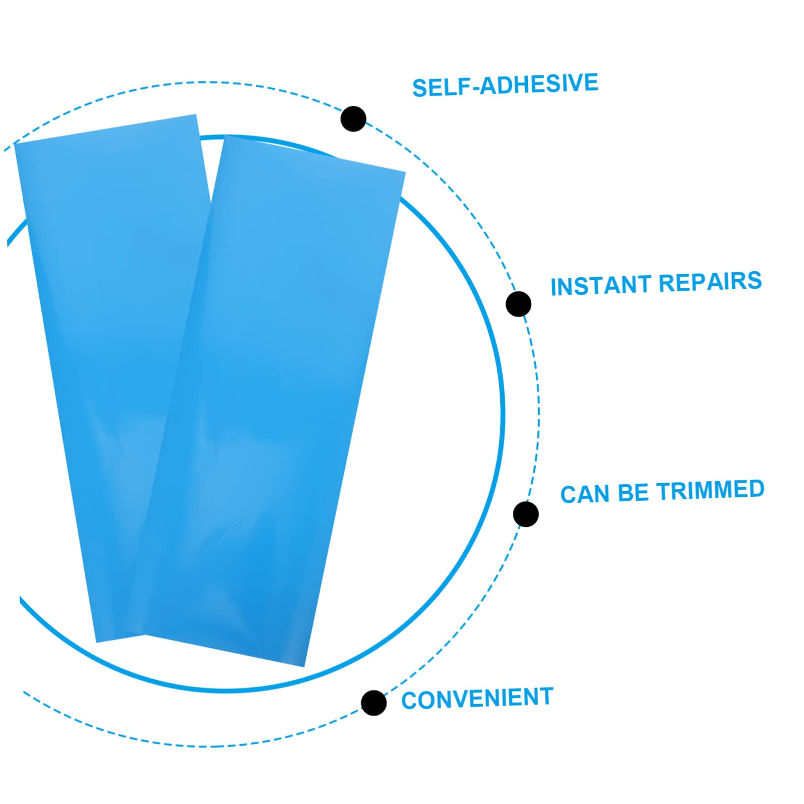 INOOMP PVC-reparaturkleber Poolfolie Reparaturflicken Vinyl-Reparatur-Patch-Set Pool-Patch-Reparatur-kit PVC-reparaturpflaster Reparaturflicken Für Schlauchboote Blue
