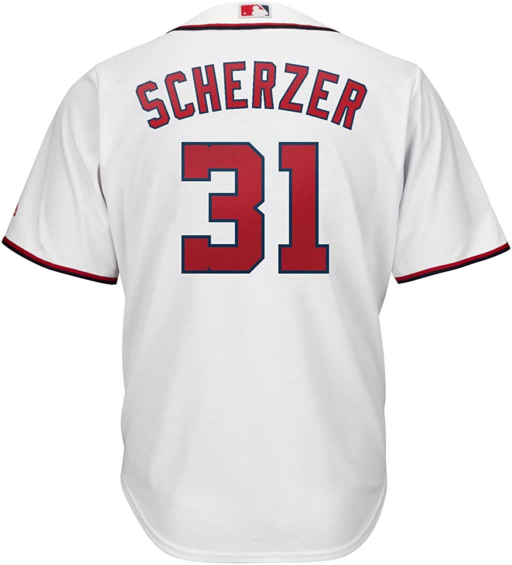 OuterstuffMax Scherzer Washington Nationals Kids 4-7 White Home Cool Base Player Jersey