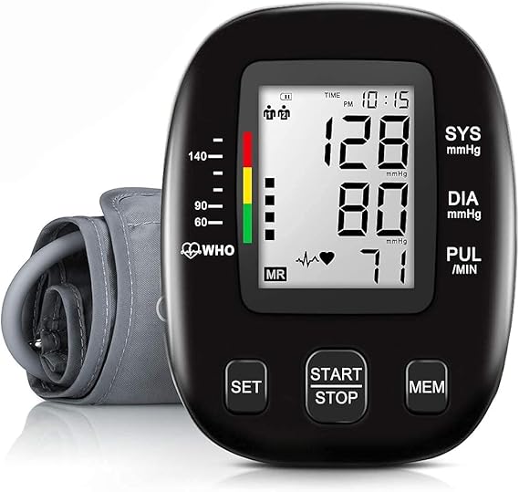 Amazon Com Blood Pressure Monitor Automatic Upper Arm Bp Machine Digital Blood Pressure Machine Large Lcd Display Adjustable Cuff 2 Users 198 Memory For Home Use Health Household