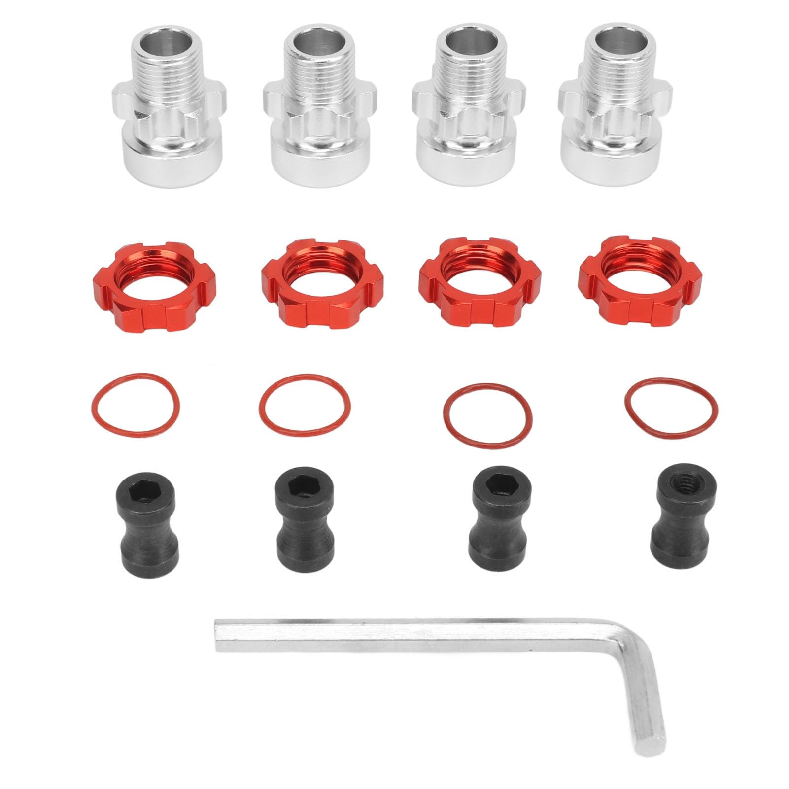 Adaptateurs De Roue Hexagonaux 17mm Billet Aluminium Pour Traxxas Sledge 1/8 - Neufs