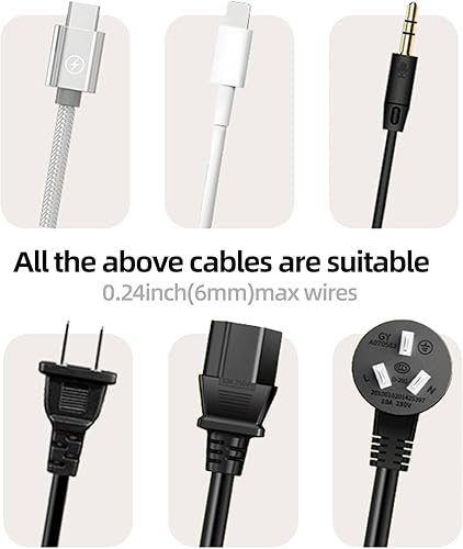 Miniatura 9 de Organizador de cables de organización de cables, clips magnéticos para cables, soporte de alambre adhesivo para debajo del escritorio, mesita de