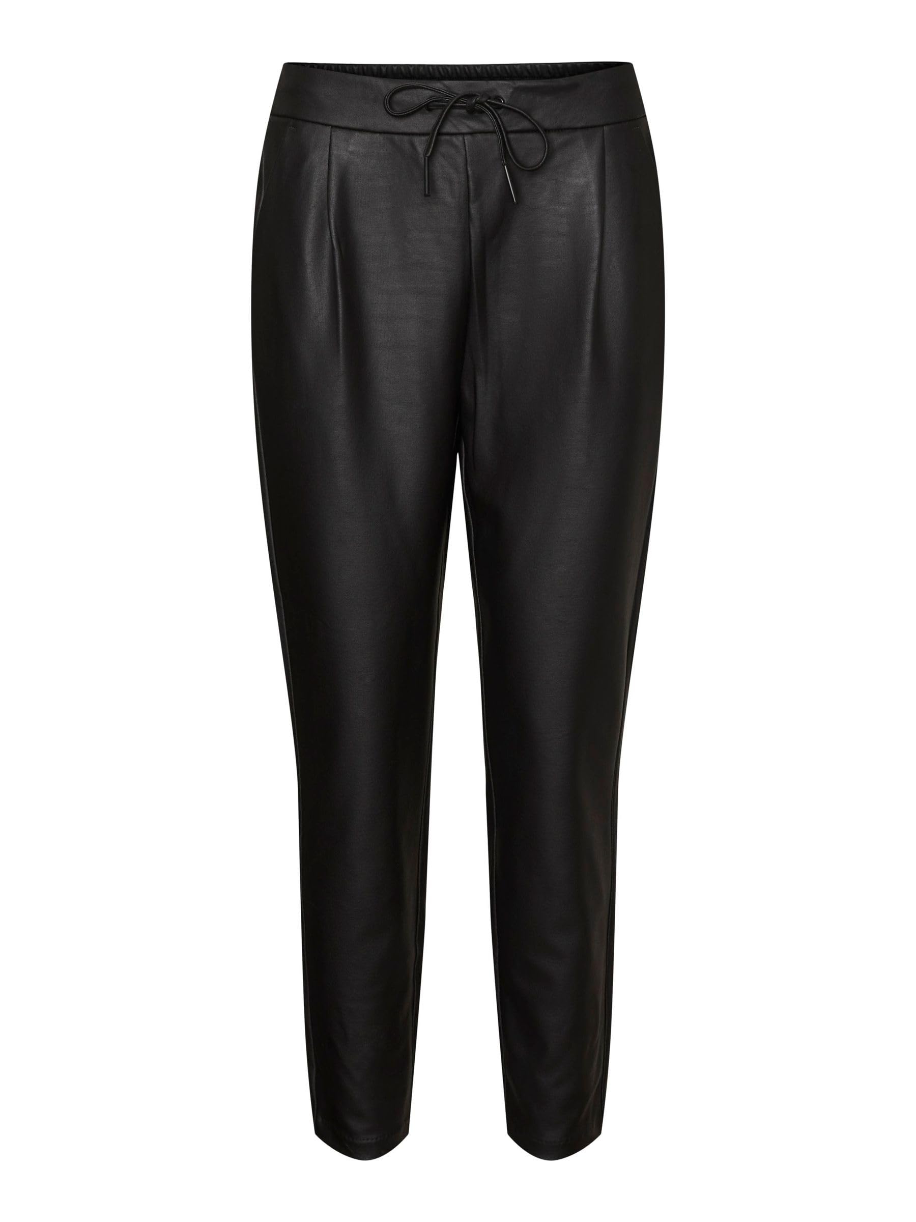 Vero Moda Female Trousers in Leather Look VMEVA Trousers, Black, M / 34L
