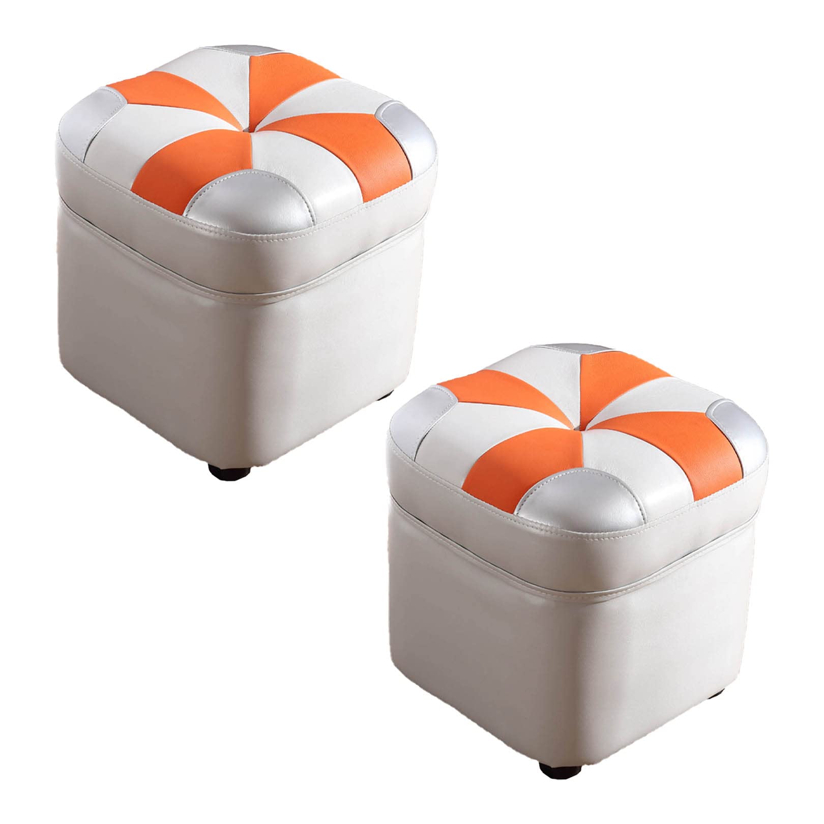 Tabouret de canapé lot de 2 repose-pieds en similicuir pour soulager les jambes lourdes