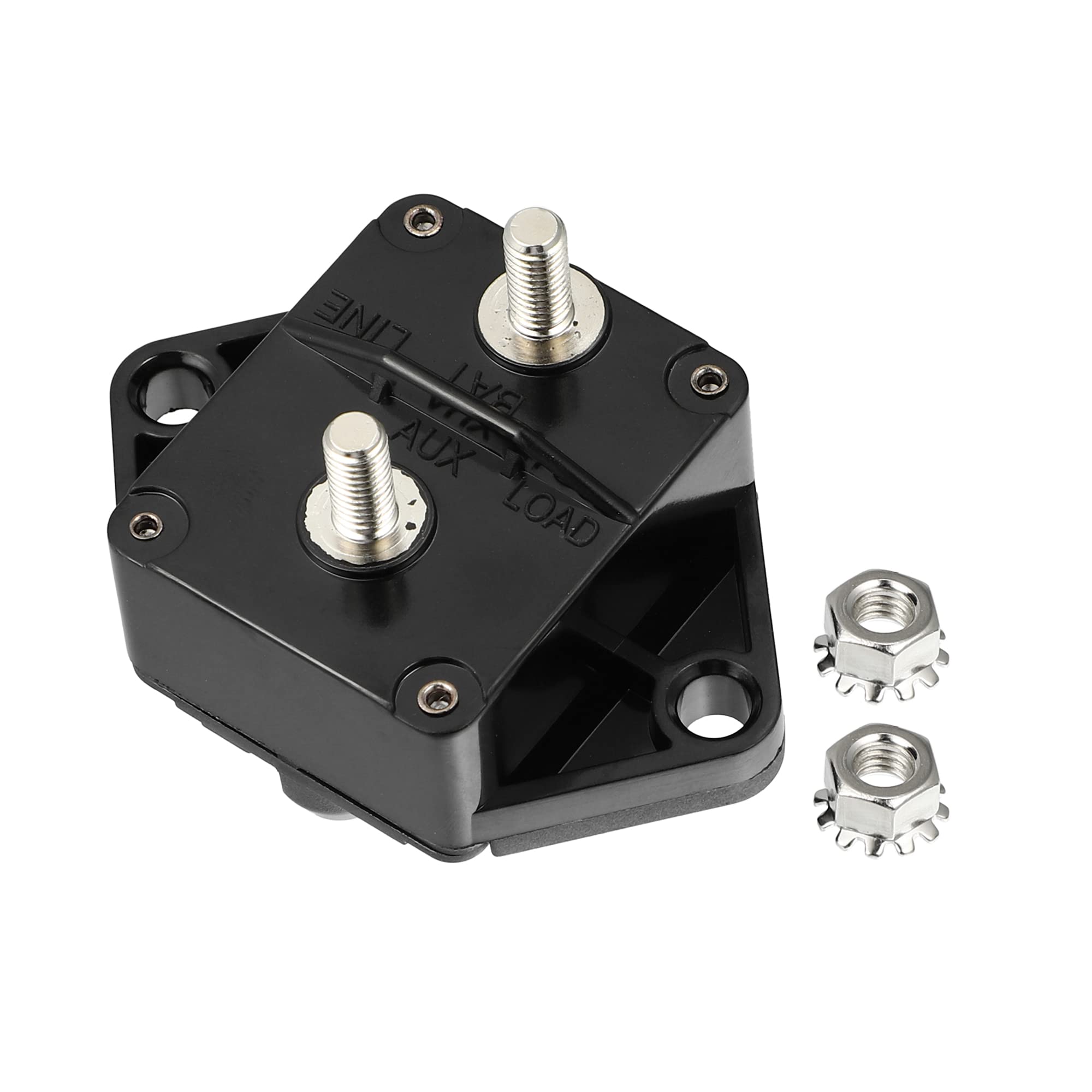 X AUTOHAUX Auto Leistungsschalter 120A Wasserdicht Reset Sicherung 12-48V | 1 Stück, Kunststoff/Zinklegierung Stahl, 7.4x5.5x4.9cm, Überlastschutz, Notausschalter, DC 12-48V