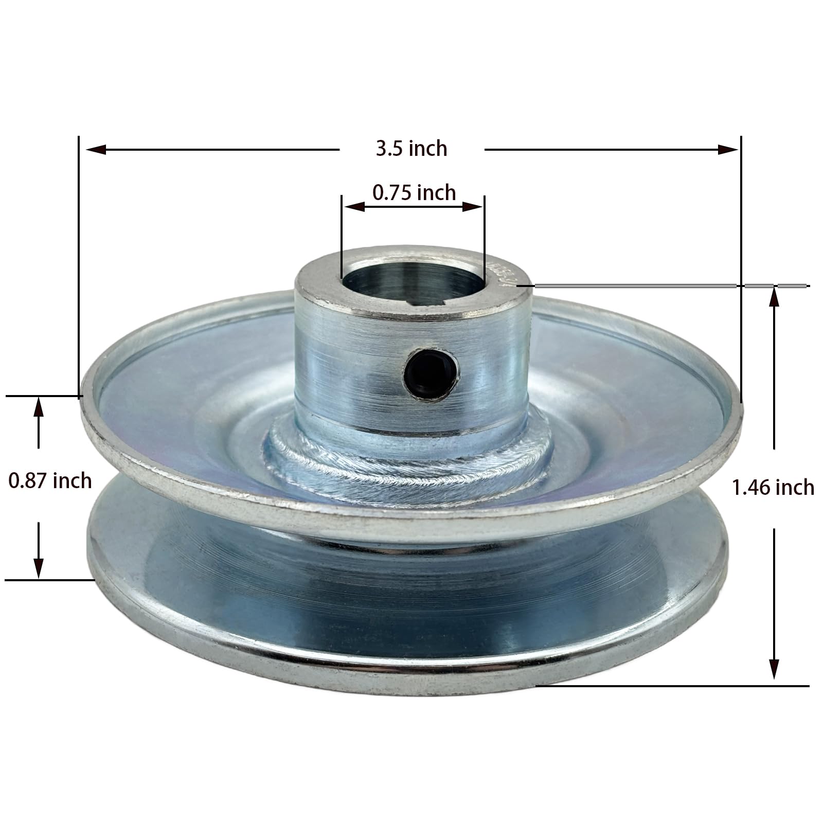 Motor Drive Sheave 3/4 Inch Bore V-Belt Pulley - 3.5 OD Single Groove ...