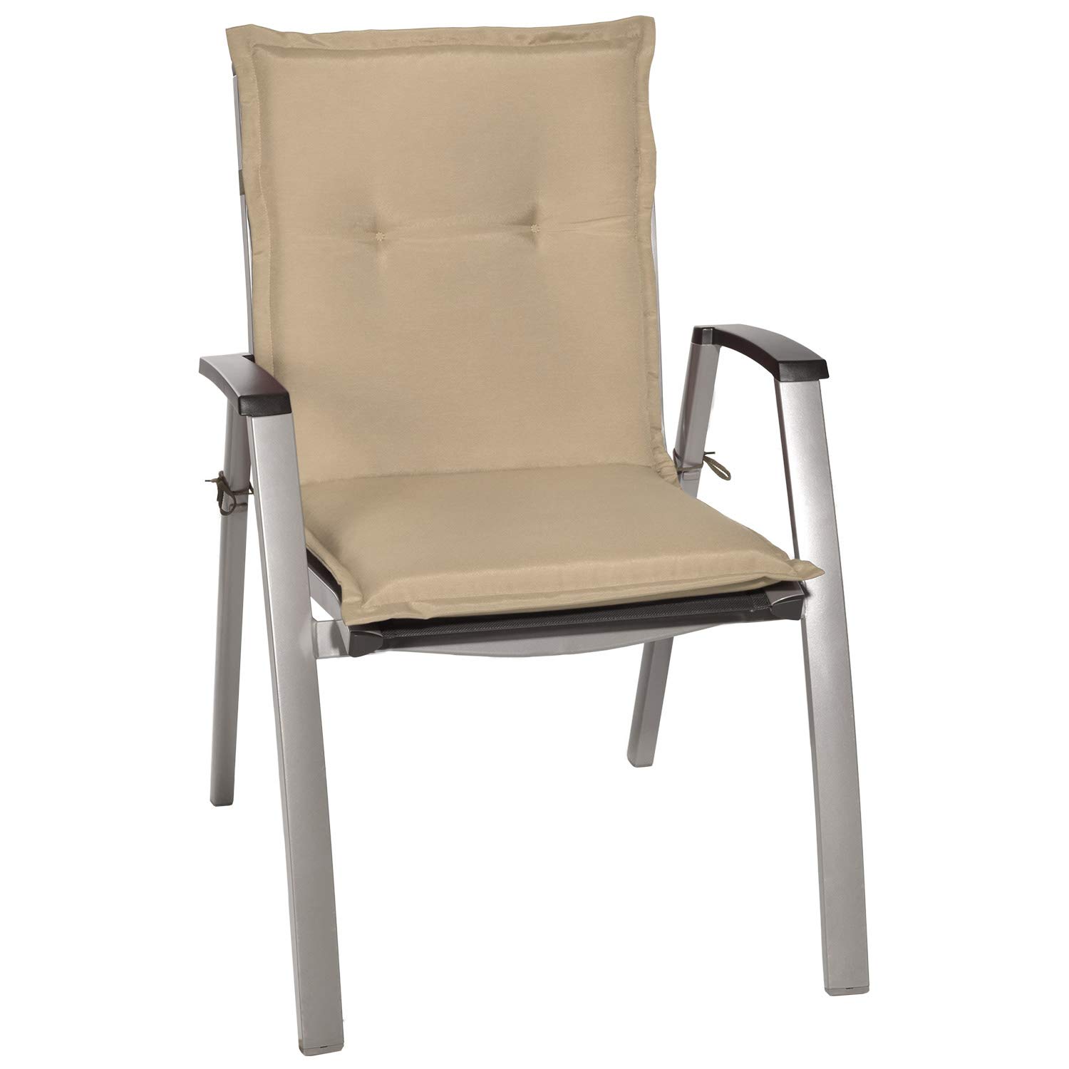 Beautissu Set di 6 Cuscini per sedie da Giardino per Interni ed Esterni | 100x50x8cm beige morbido comoda soffice imbottitura ideale anche per spiaggine Cuscino schienale basso anima schiuma Loft NL
