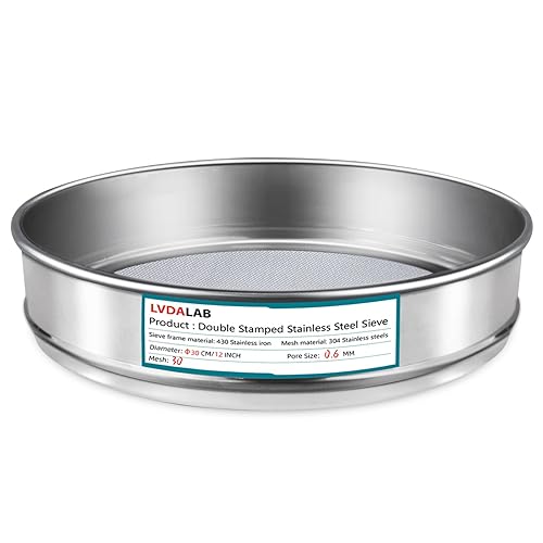 Miniatura 18 de Tamiz de Malla de Pantalla de Acero Inoxidable 304 para Laboratorio, Tamiz de Prueba de Abertura de 4 Mallas (4.75mm), Diámetro de 12 Pulgadas