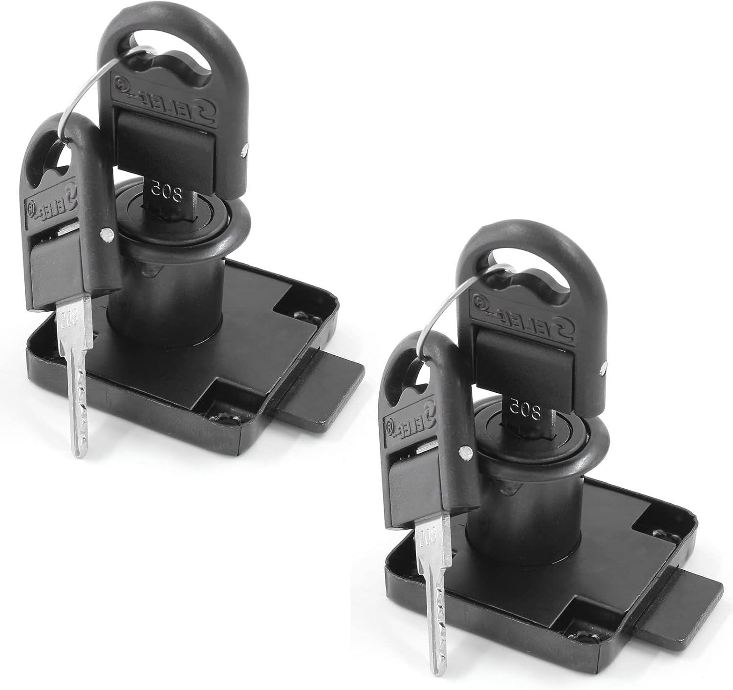 2 PCS Cylinder Cupboard Drawer Lock With Keys (0.75inch/19MM Opening Diameter), Furniture Hardware Lock for Cabinet, Household Office Mailbox (Black)