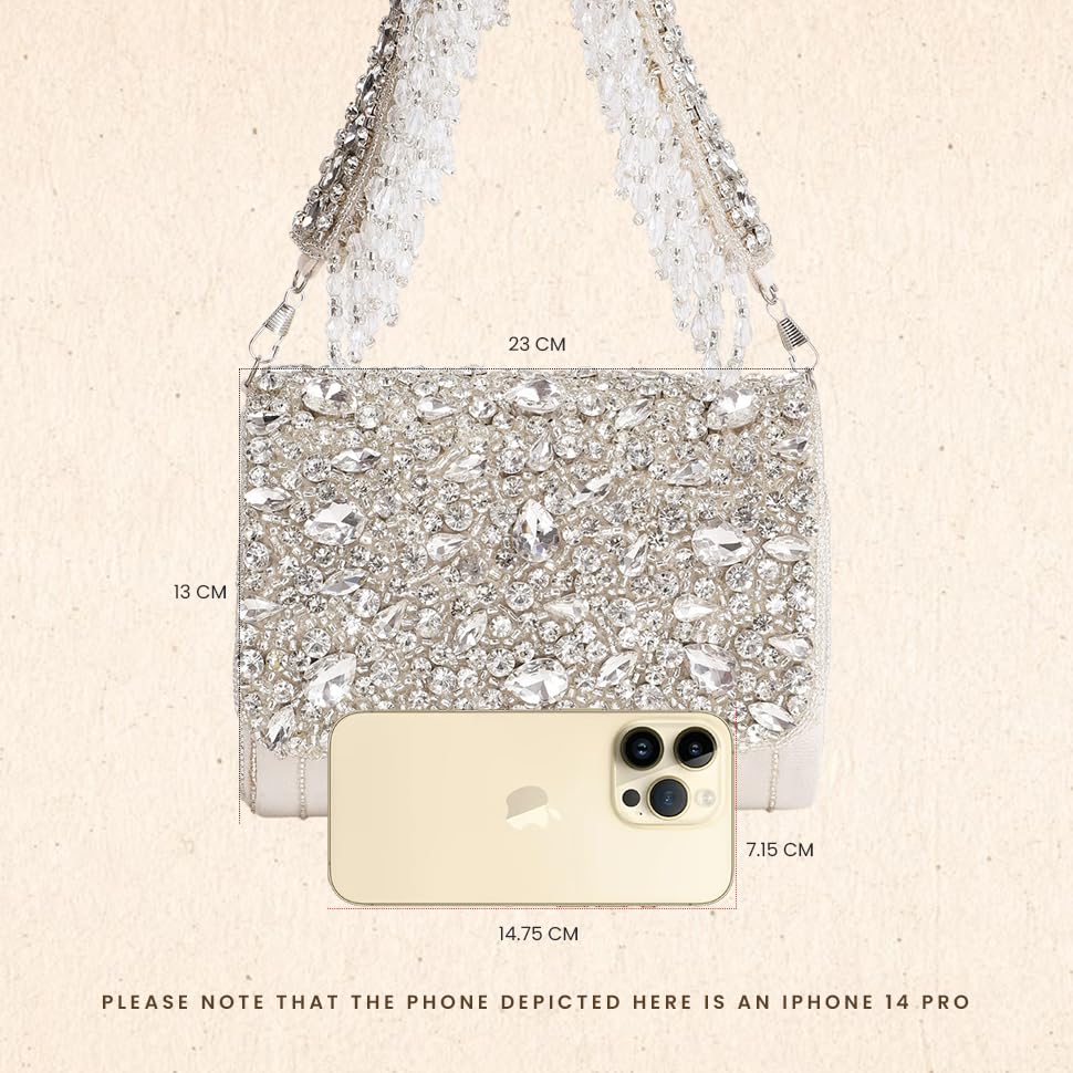 Image of THE TAN CLAN Grace Beige Flap Over Clutches for women Bag for Women- Elegant Evening Handbag, Stylish Purse, Perfect for Parties, and Special Occasions