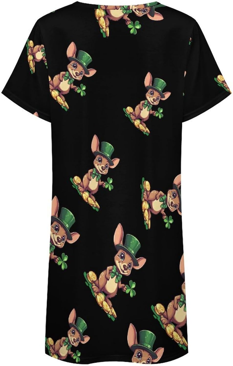 Kangarooes St Patrick's Day Womens Nightgown Short Sleeve Sleepshirts Loungewear