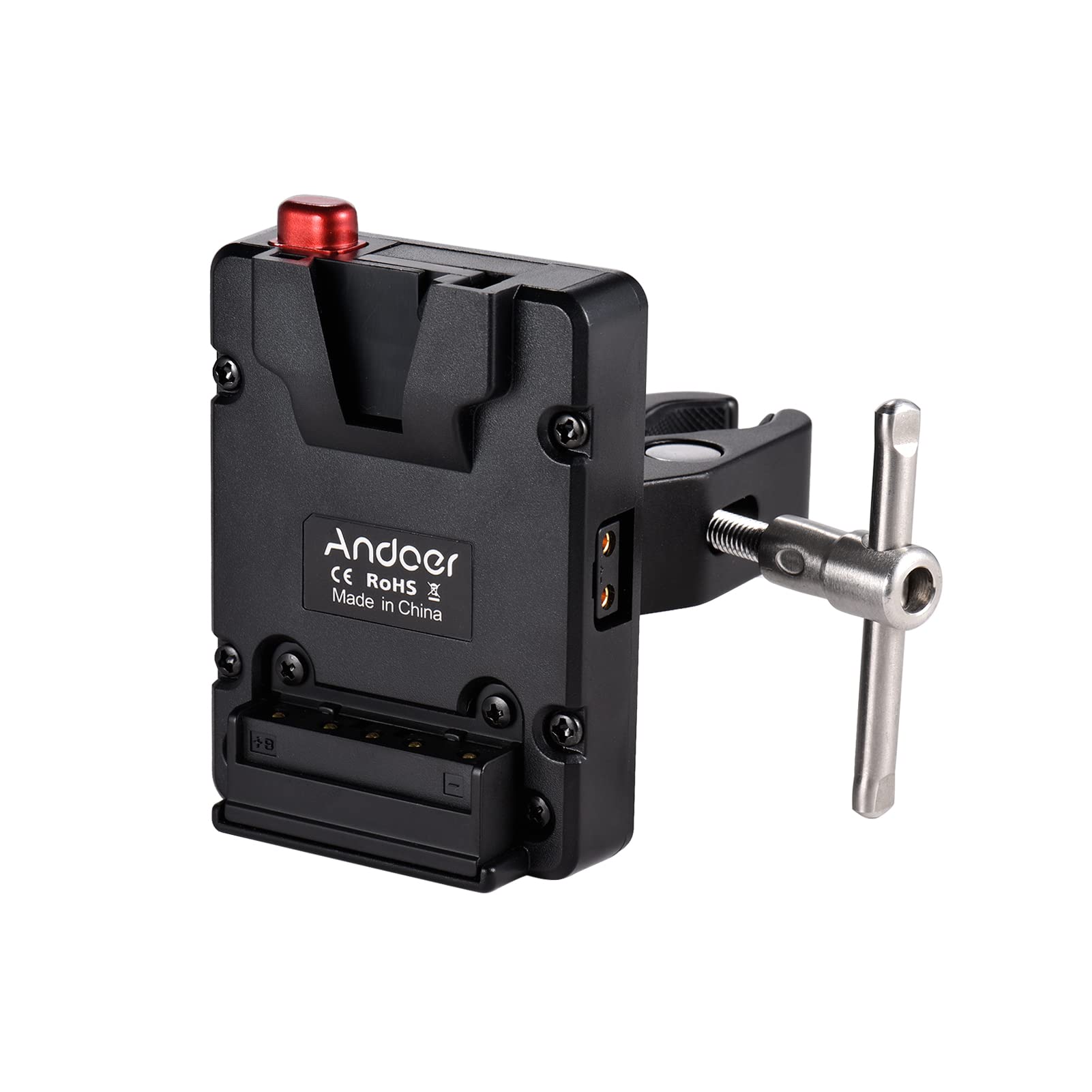 Andoer Mini Nano V-Lock Mount Batterie Adaptateur d'alimentation Plaque avec Pince Pince pour Mini V-Mount Batterie